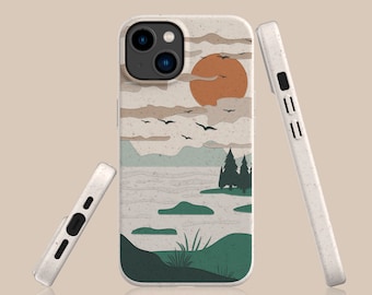 Eco friendly Bamboo Phone Case For iPhone 16, 15, 14, 13, 12, 11, SE, Compostable Phone Case, Wheat Straw Phone Case, Eco Phone Case Gift