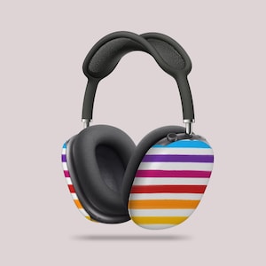 Colourful AirPods Max Cases | AirPods Max Covers | Cute Air Pod Case, AirPods Cases, Rainbow Lines Apple Air Pods Max Cases, Airpod Max