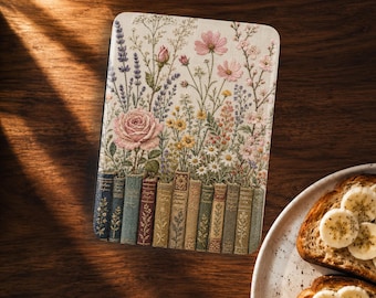 Floral Book Lover Kindle Case with Hand Strap, Kindle Colorsoft & Paperwhite 12th Gen 2024 Cover, Vintage Library Flower