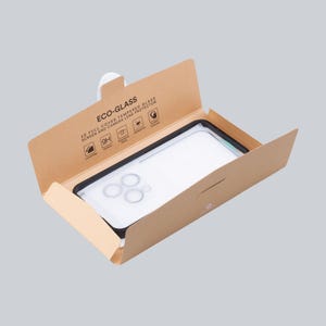Eco-Friendly Tempered Glass Protector for iPhone 16 15 14 Pro Max Plus | 45% Recycled Screen & Camera Lens Protector | Phone Case Accessory