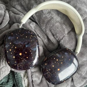 Étui pour AirPods Max Celestial | Étui pour AirPods Max nuit étoilée | Joli étui à clipser pour Apple Air Pods Max Case | Housse pour écouteurs Lune et étoiles image 2