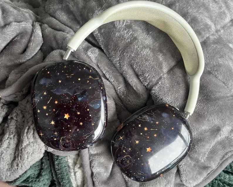 Étui pour AirPods Max Celestial | Étui pour AirPods Max nuit étoilée | Joli étui à clipser pour Apple Air Pods Max Case | Housse pour écouteurs Lune et étoiles image 2