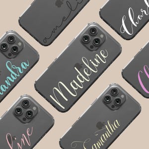 Personalized Clear Phone Case, Custom Name (Fits iPhone 11-17 & Samsung S24-S25)