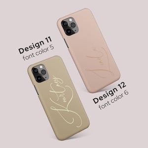 Personalized earth-colored iPhone case with custom name or monogram. Fits latest iPhone 16 and older versions. Sleek profile in glossy or matte finish. MagSafe friendly. Unique and protective accessory.
