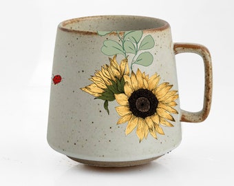 Savor Sunshine Sunflower Stoneware Mug