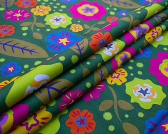 Floral Cotton Canvas Fabric – Durable Upholstery & Sewing Material