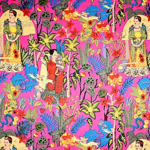 Ethnic Wear Women Cotton Mexican Queen Print Dresses Fabric