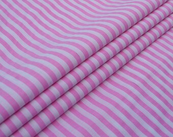 Pink Striped Apparel Fabric, Cotton Blend Dress Material