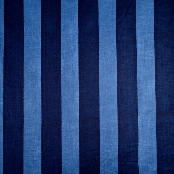 Blue Wide Strip Print Cotton Fabric Textile Pattern Fabric Vertical Stripes Cotton Fabric By the Yard