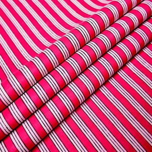 Pink Stripe Cotton Fabric: Floral Home Decor, Hand Block Print