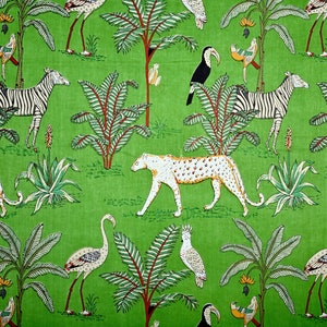 Katoenen stof met opvallende luipaard- en tijgerprint op maat gesneden - Indiaas textiel voor bekleding, quilten, dameskleding, naaien en herenkleding