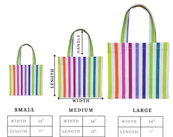 Striped Organic Cotton Canvas Tote Bag – Reusable Grocery Shopping Bag