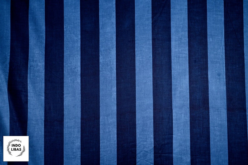 blue wide stripe pattern fabric