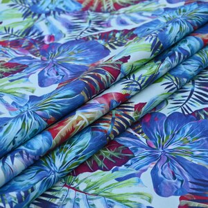 Floral Print Canvas Fabric, 12 oz Heavyweight Upholstery Material