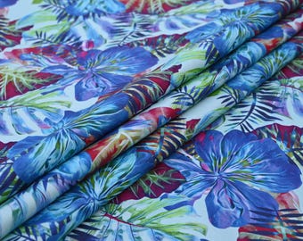 Floral Print Canvas Fabric, 12 oz Heavyweight Upholstery Material