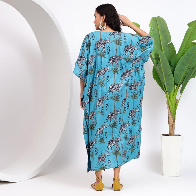 Robe Caftan Maxi Bohème Imprimé Kaki – Neuve Avec étiquettes, Lady Laila