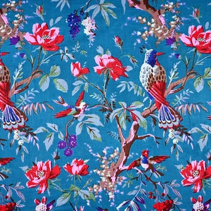 100% Reine Baumwolle Sparrow Craft Fabric Blue Print lose Ware