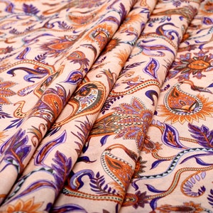 Ethnic Paisley Printed Designs On Cotton Blend Fabrics