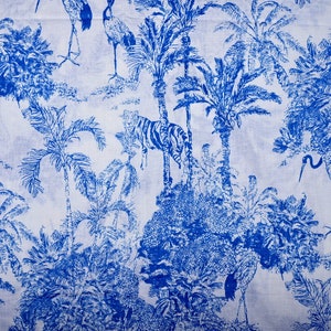Authentieke Indiase katoenen stof met blokprint op maat gesneden - jungleprint voor quilten en interieurdecoratie