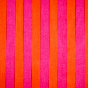Orange Wide Stripe Block Print Cotton Fabric By the Yard - Textile Pattern Fabric, Vertical Stripes, Cotton Fabric, Home Decor, DIY Crafts