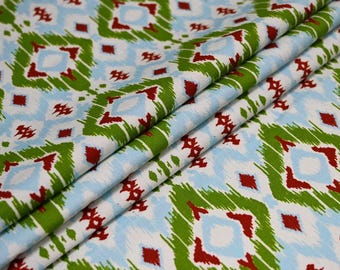 Ikat Cotton Canvas Fabric by Yard – Upholstery Textile for Outdoor Furniture, Bags, Home Décor