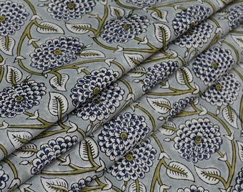 Indian Block Print Cotton Fabric by the Yard | Sewing Quilting Textile