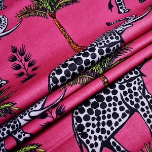 Elefanten Print Pink Baumwollstoff: Indischer Block Print, 44 Zoll Breit