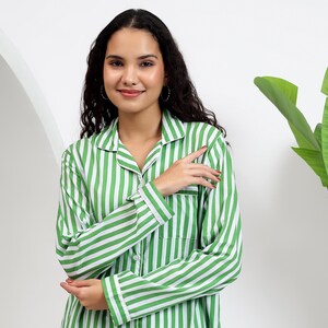 green cotton holiday pajamas
