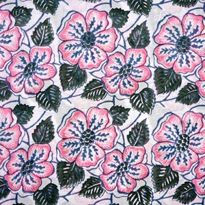 Indian Handmade Block Print Fabric By The Yard – Cotton Fabric for Quilting, Home Décor & Tablecloths