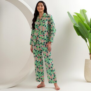 Hand Block Print Cotton Pajama Set: Bridesmaid PJs, Lounge Sleepwear