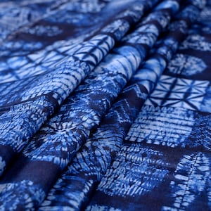 tessuto stampato a blocchi tessuto shibori stampato indaco tessuto indaco tovaglia shibori stampa digitale garza blu blu pervinca blu reale vero