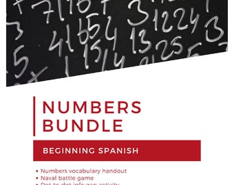 Spanish Numbers Vocab Printable Bundle ~ Speaking Activities, Games, Worksheets, Quiz, Cultural Topics ~ Middle, High School, Beginners