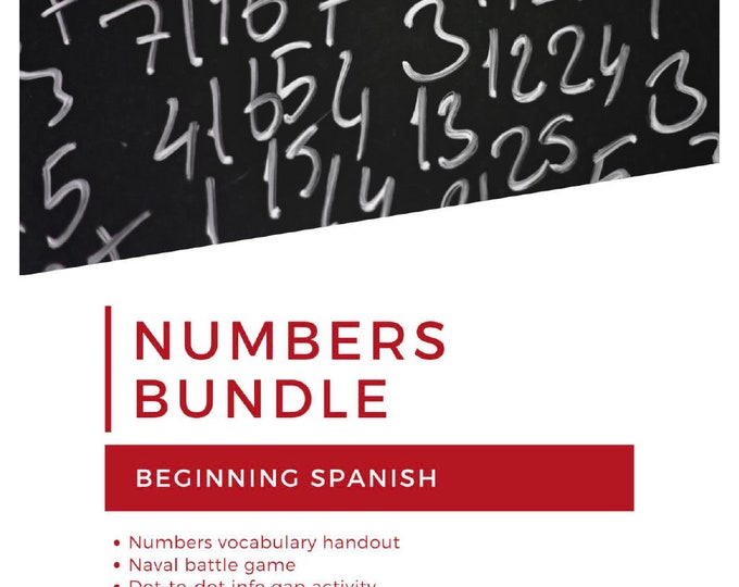 Spanish Numbers Vocab Printable Bundle ~ Speaking Activities, Games, Worksheets, Quiz, Cultural Topics ~ Middle, High School, Beginners