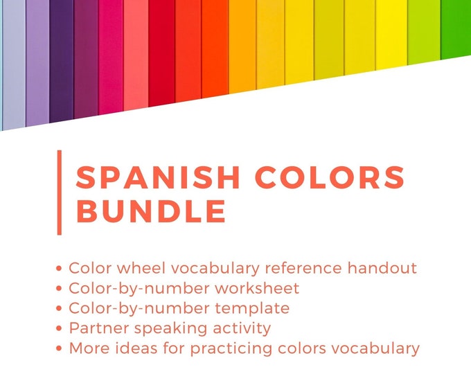 Learn Colors in Spanish: Downloadable Activity Bundle