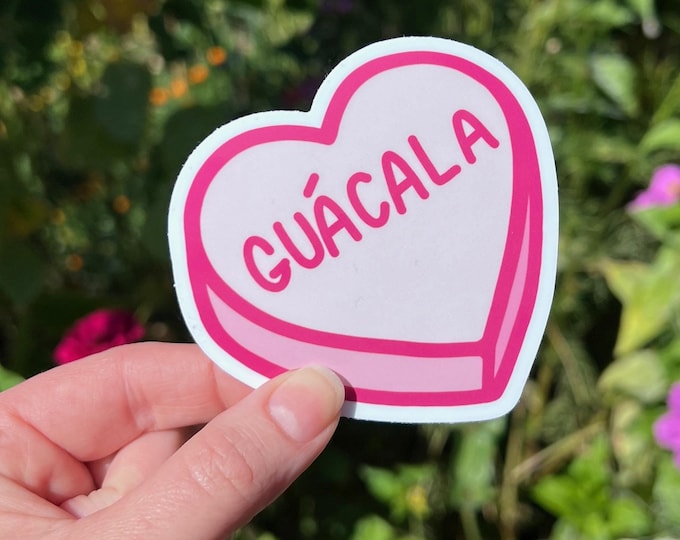 Sticker: "Guácala" ~ Gross in Spanish ~ Pink Conversation Candy Heart ~ Funny, Humorous Gift