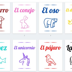 Spanish Animals Vocab: Printable Poster Set ~ Classroom Decor, Decoration ~ Kids, Children, Elementary, High School ~ PDF, Downloadable