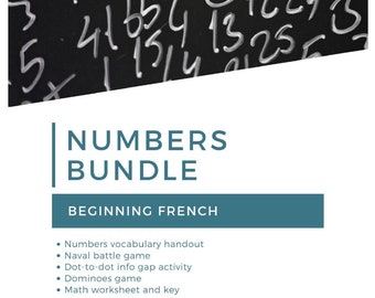 French Numbers Vocab Downloadable Activity Bundle ~ Speaking Activities, Games, Worksheets, Cultural Topics ~ Middle, High School French I