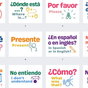 Spanish Classroom Phrases Printable Poster Set ~ Print AND Cursive Versions Included ~ Downloadable ~ Elementary, Middle School, High School