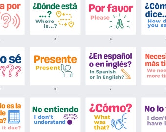 Spanish Classroom Phrases Printable Poster Set ~ Print AND Cursive Versions Included ~ Downloadable ~ Elementary, Middle School, High School