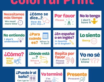 16-teiliges Poster-Set Zum Hispanic Heritage Month – Spanische Wörter & Sätze Fürs Klassenzimmer