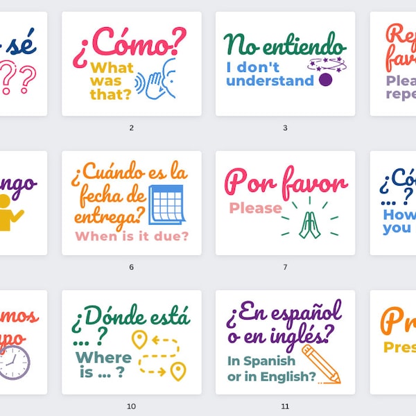 Spanish Classroom Phrases Printable Poster Set ~ Cursive AND Print Versions Included ~ Spanish Classroom Decor ~ PDF ~ Decoration ~ Spain