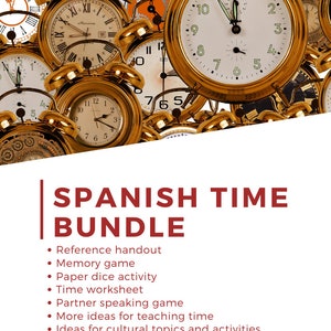 Learn to Tell Time in Spanish: Downloadable Activity Bundle