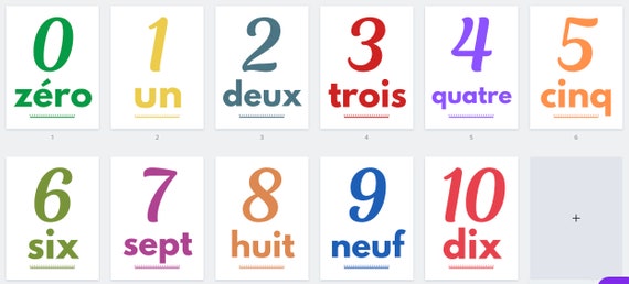 french printable poster set numbers vocabulary 0 10 etsy canada
