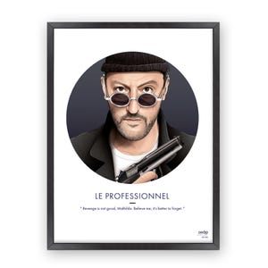 Léon Poster - Ilustração de Cinema - Retrato de Jean Réno - Impressão Digital - Citação - Decoração