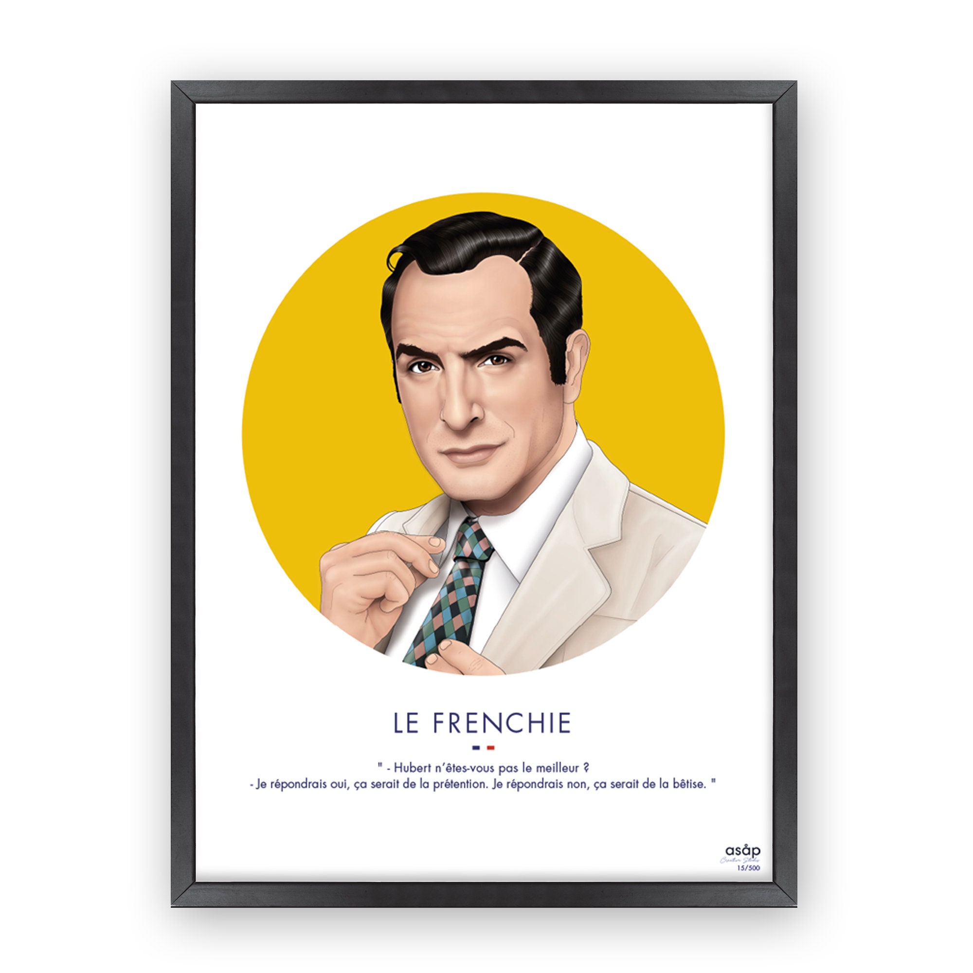 Affiche Oss 117 - Illustration Rétro Jean Dujardin Portrait Citation Art Mural Décoration A3 30x40
