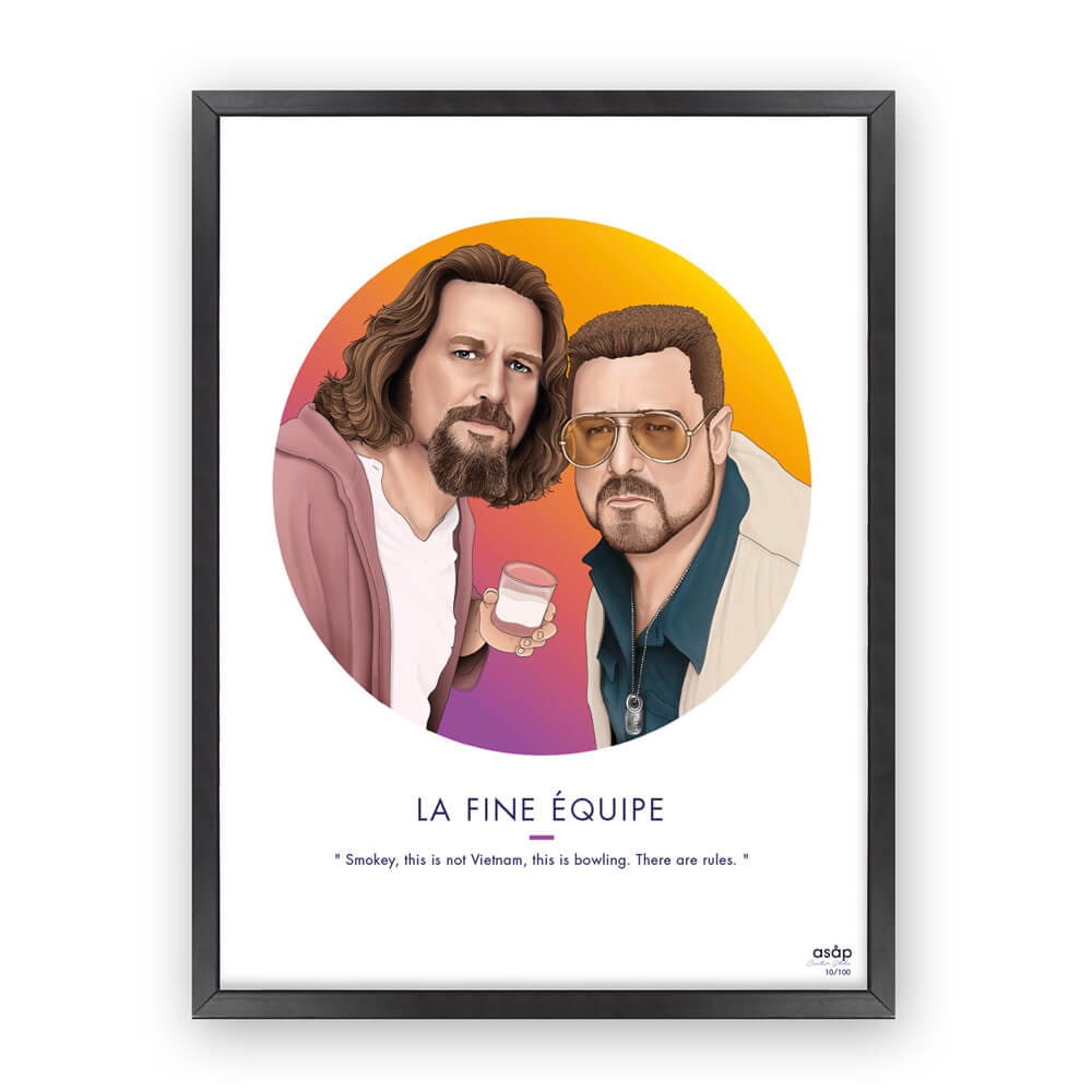 Affiche The Dude - Illustration Big Lebowski Portrait Dudeïsme Impression Numérique Citation Art Mur