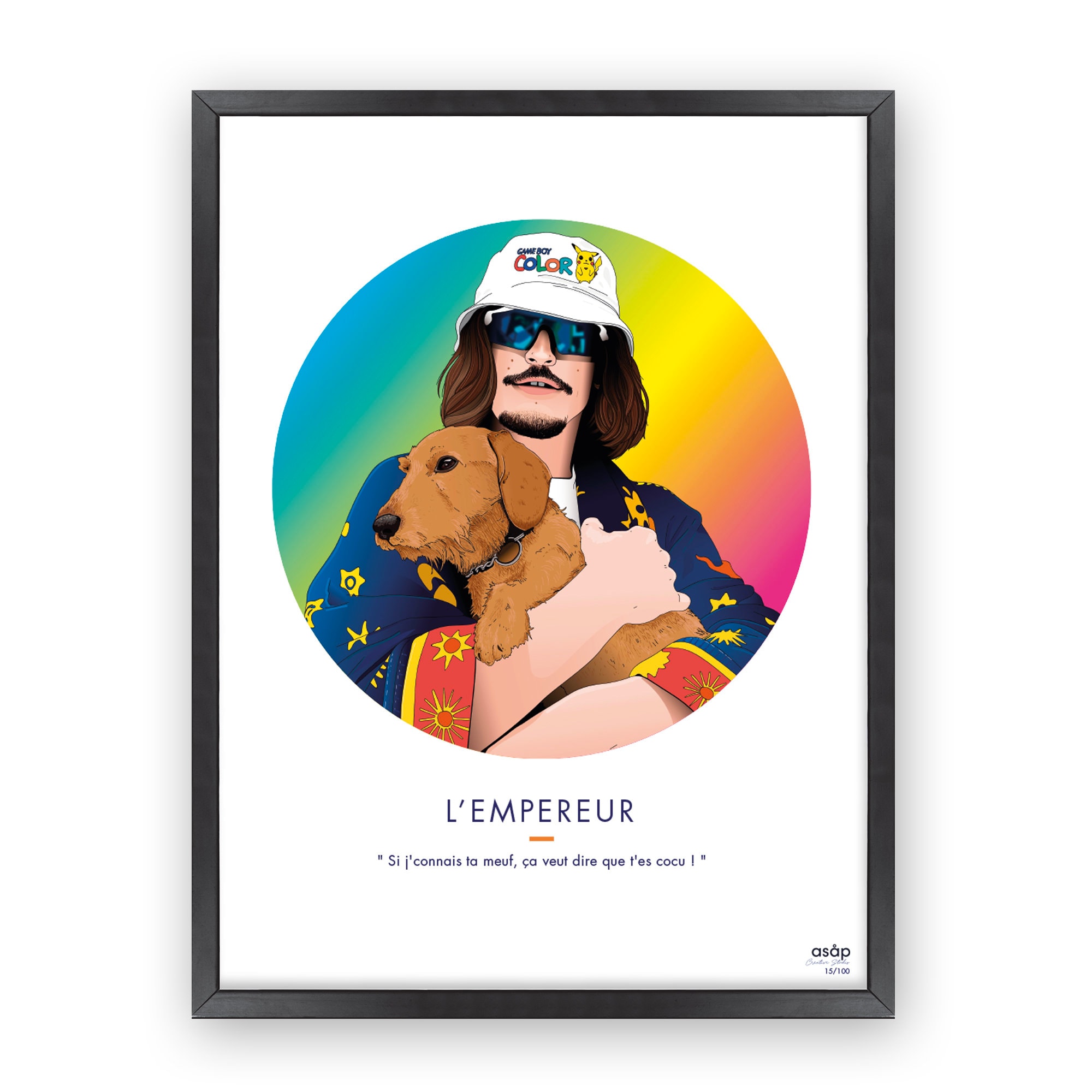 Affiche Lorenzo - Illustration de L'empereur Du Sale Portrait Impression Numérique Rap Français Art 