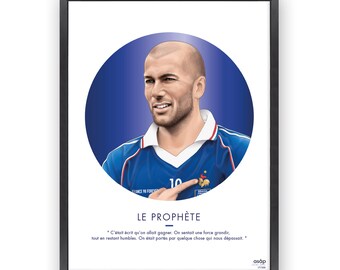 Zinedine Zidane poster - Illustration France 98 Forever - Zizou - Digital printing