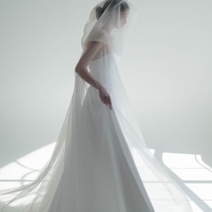 Bridal cape viel with hood Tulle wedding hooded cape Cathedral ethereal cloak