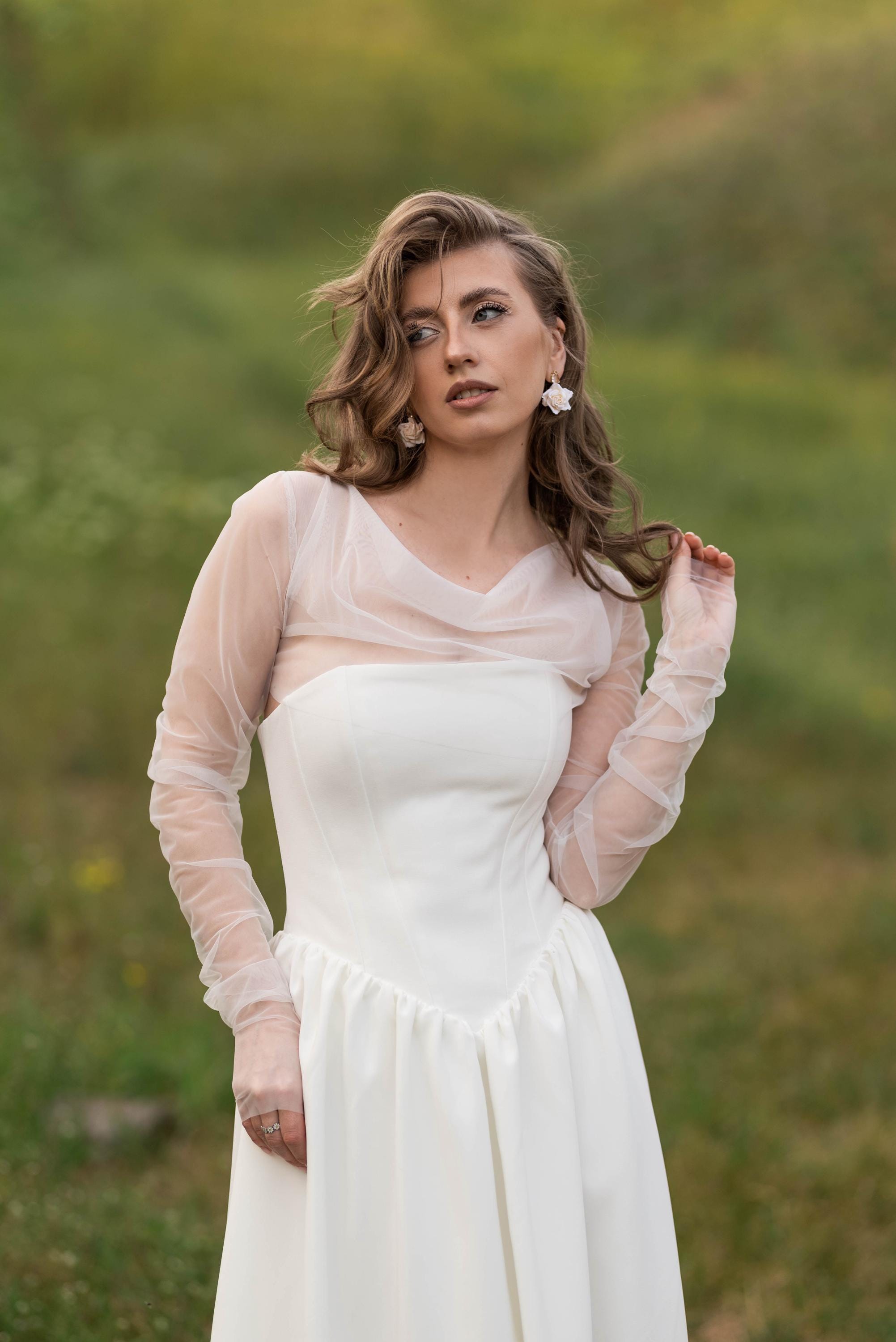 sheer wedding dress jacket Geranium - Sheer wrap jacket